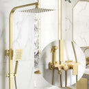 GobekUsa Brushed Gold Bath & Shower Faucet Set for Luxurious Rainfall Experience
