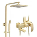 GobekUsa Brushed Gold Bath & Shower Faucet Set for Luxurious Rainfall Experience