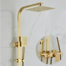 GobekUsa Brushed Gold Bath & Shower Faucet Set for Luxurious Rainfall Experience