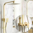 GobekUsa Brushed Gold Bath & Shower Faucet Set for Luxurious Rainfall Experience
