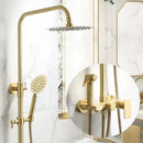 GobekUsa Brushed Gold Bath & Shower Faucet Set for Luxurious Rainfall Experience