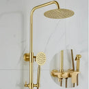 GobekUsa Brushed Gold Bath & Shower Faucet Set for Luxurious Rainfall Experience