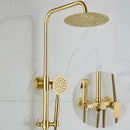 GobekUsa Brushed Gold Bath & Shower Faucet Set for Luxurious Rainfall Experience
