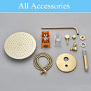 GobekUsa Brushed Gold Shower Faucet Set Wall Mount Rainfall Shower System