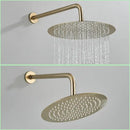 GobekUsa Brushed Gold Shower Faucet Set Wall Mount Rainfall Shower System