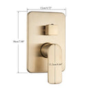 GobekUsa Brushed Gold Concealed Shower Mixer Control Valve Round/Square Box Faucet