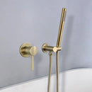 GobekUsa Brushed Gold Brass In-Wall Shower Mixer Set for Bath and Shower