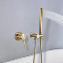 GobekUsa Brushed Gold Brass In-Wall Shower Mixer Set for Bath and Shower