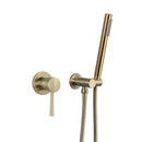 GobekUsa Brushed Gold Brass In-Wall Shower Mixer Set for Bath and Shower