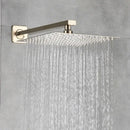 GobekUsa Brushed Gold Shower Mixer: Wall Mount Rainfall Head, Hand Shower, Rotate Tub Spout