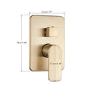 GobekUsa Brushed Gold Shower Mixer: Wall Mount Rainfall Head, Hand Shower, Rotate Tub Spout