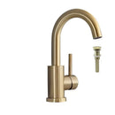 GobekUsa Brushed Gold Basin Faucet Single Handle Deck Mounted Cold Hot Mixer Tap