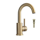 GobekUsa Brushed Gold Basin Faucet Single Handle Deck Mounted Cold Hot Mixer Tap