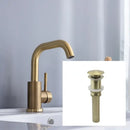 GobekUsa Brushed Gold Basin Faucet Single Handle Deck Mounted Cold Hot Mixer Tap