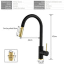 GobekUsa Brushed Gold Smart Sensor Kitchen Faucet, Dual Outlet, Single Handle