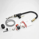 GobekUsa Brushed Gold Smart Sensor Kitchen Faucet, Dual Outlet, Single Handle