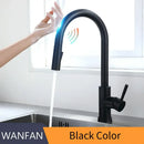 GobekUsa Brushed Gold Smart Sensor Kitchen Faucet, Dual Outlet, Single Handle