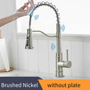 GobekUsa Brushed Gold Smart Sensor Kitchen Faucet, Dual Outlet, Single Handle