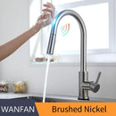 GobekUsa Brushed Gold Smart Sensor Kitchen Faucet, Dual Outlet, Single Handle