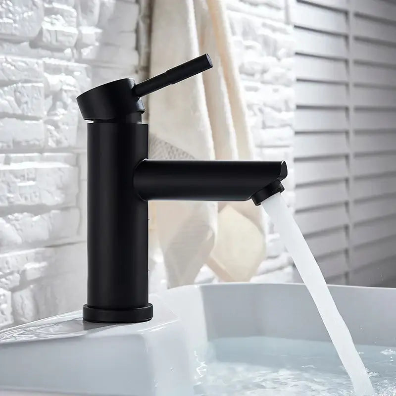 GobekUsa Brushed Gold Solid Brass Bathroom Faucet Single Handle Deck Mounted Tap, photo 9 of 10