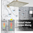 GobekUsa Brushed Gold Shower Faucet Set 2/3 Way Rainfall Bathtub Mixer Wall Mounted Box