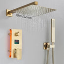 GobekUsa Brushed Gold Shower Faucet Set 2/3 Way Rainfall Bathtub Mixer Wall Mounted Box