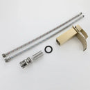 GobekUsa Brushed Gold Stainless Steel Basin Faucet Deck Mounted Hot Cold Mixer Tap