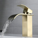 GobekUsa Brushed Gold Stainless Steel Basin Faucet Deck Mounted Hot Cold Mixer Tap