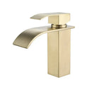 GobekUsa Brushed Gold Stainless Steel Basin Faucet Deck Mounted Hot Cold Mixer Tap