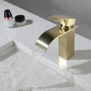 GobekUsa Brushed Gold Stainless Steel Basin Faucet Deck Mounted Hot Cold Mixer Tap