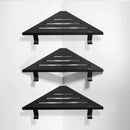 Modern brushed gold stainless steel triangle rack shower storage bathroom by Decorbites