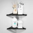 Modern brushed gold stainless steel triangle rack shower storage bathroom by Decorbites