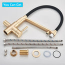 GobekUsa Brushed Gold Swivel Kitchen Faucet with Purification Function
