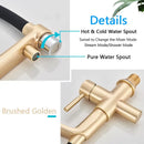 GobekUsa Brushed Gold Swivel Kitchen Faucet with Purification Function