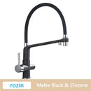 GobekUsa Brushed Gold Swivel Kitchen Faucet with Purification Function