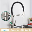 GobekUsa Brushed Gold Swivel Kitchen Faucet with Purification Function