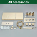 GobekUsa Brushed Gold Thermostatic Shower Faucet Set with Concealed Mixer Tap