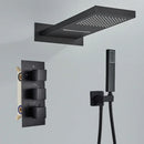 GobekUsa Brushed Gold Thermostatic Shower Faucet Set with Concealed Mixer Tap