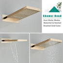 GobekUsa Brushed Gold Thermostatic Shower Faucet Set with Concealed Mixer Tap