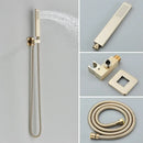 GobekUsa Brushed Gold Thermostatic Shower Faucet Set with Concealed Mixer Tap