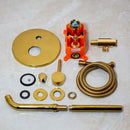 GobekUsa Brush Gold Bathroom Shower Tub Faucet Wall Mount Golden Plated Mixer Tap