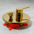 GobekUsa Brush Gold Bathroom Shower Tub Faucet Wall Mount Golden Plated Mixer Tap