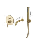 GobekUsa Brush Gold Bathroom Shower Tub Faucet Wall Mount Golden Plated Mixer Tap