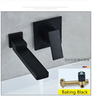 GobekUsa Brushed Gold In-Wall Basin Faucet Set, Hot Cold Bathroom Sink Mixer Tap