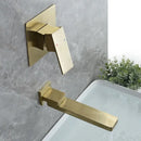 GobekUsa Brushed Gold In-Wall Basin Faucet Set, Hot Cold Bathroom Sink Mixer Tap