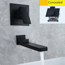 GobekUsa Brushed Gold In-Wall Basin Faucet Set, Hot Cold Bathroom Sink Mixer Tap