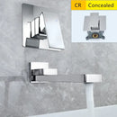 GobekUsa Brushed Gold In-Wall Basin Faucet Set, Hot Cold Bathroom Sink Mixer Tap