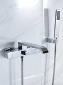 GobekUsa Brushed Gold Wall Mounted Waterfall Bathtub Shower Set Mixer Tap