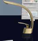 GobekUsa Brushed Gold Basin Faucet: Grey/Black Bathroom Mixer Tap, Waterfall Design with Single Handle