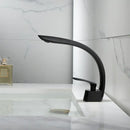 GobekUsa Brushed Gold Basin Faucet: Grey/Black Bathroom Mixer Tap, Waterfall Design with Single Handle